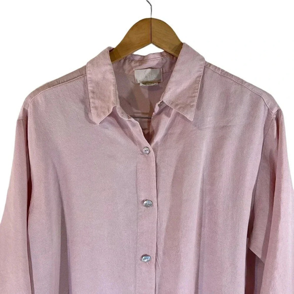 Soft Surroundings Light Pink Button Up Shirt XL Long Sleeves Career Office Work - Picture 3 of 7